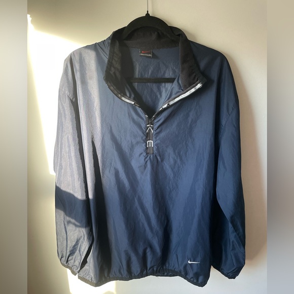 Nike Other - Vintage Nike Navy Windbreaker Three Quarter Zip Pullover Large